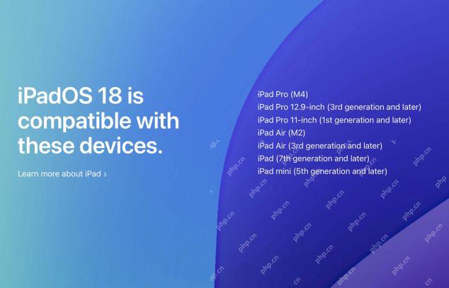 iPados 18與這些iPad兼容