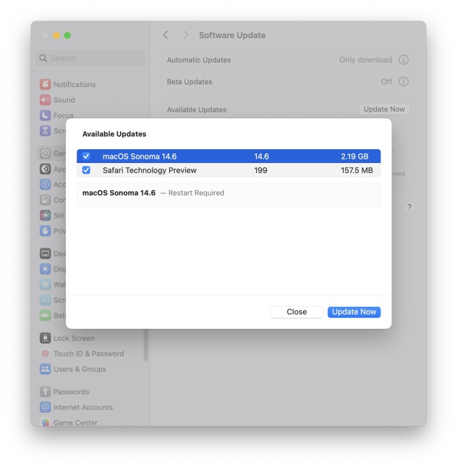 MacOS Sonoma 14.6更新带有错误修复和安全更新