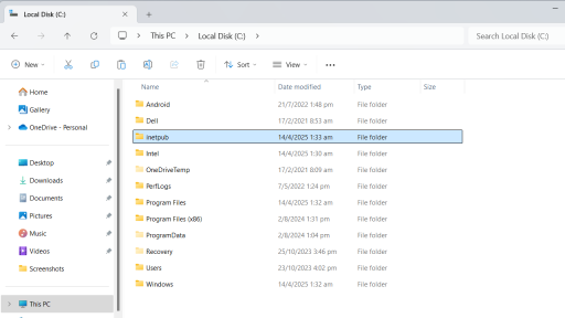 Did You Delete the Inetpub Folder? Here's How to Bring It Back - Make Tech Easier
