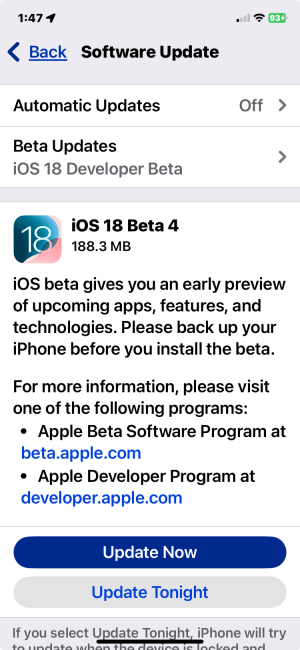 Updated Beta 4 of iOS 18 & iPadOS 18 Released