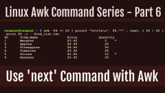 Comment utiliser & # 039; suivant & # 039; Commande avec awk dans Linux - Partie 6
