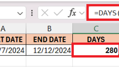 Calculate How Many Days Until December in Excel