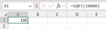 Berechnen Sie die Quadratwurzel in Excel mit SQRT -Funktion