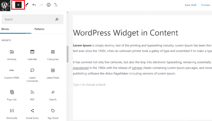 如何在帖子和页面内容中添加 WordPress 小部件