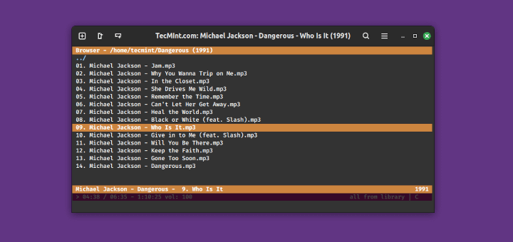 CMUS - Un lecteur de musique de console rapide et léger pour Linux