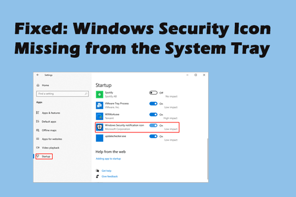 Pembaikan kuasa ke ikon keselamatan Windows hilang dari dulang sistem