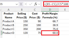 Panduan Terbaik untuk Formula Margin Teratas dalam Excel untuk Keuntungan
