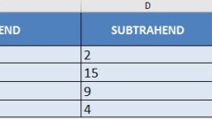 Subtraktionsformel in Excel