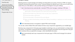 Outlook: automatically download pictures (all or from certain senders)