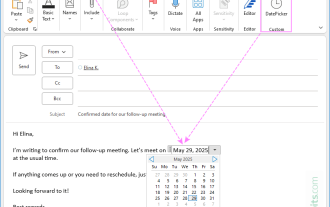 How to insert date picker in Outlook emails and templates