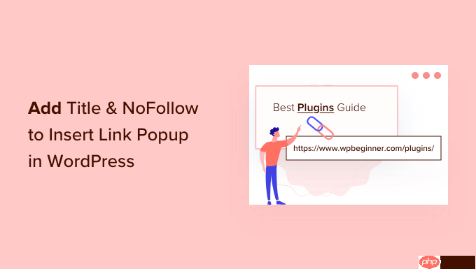 如何在 WordPress 中添加标题和 NoFollow 插入链接弹出窗口-小浪学习网