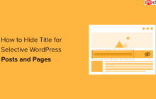 如何隐藏选择性 WordPress 帖子和页面的标题