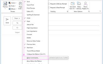 Outlook Quick Access Toolbar: customize, move, hide and show