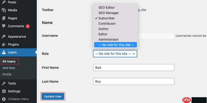 如何阻止 WordPress 用户而不删除其帐户