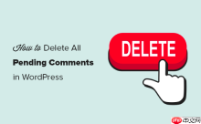 如何删除 WordPress 中的所有待处理评论