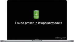 Enable Low Power Mode on Mac via Command Line