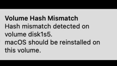“ボリュームハッシュミスマッチ” Macos Montereyのエラー