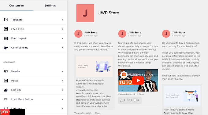 如何在 WordPress 中创建自定义 Facebook Feed