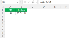 Cara menukar perpuluhan ke inci dalam excel