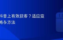 如何在抖音上有效获客?适应变化的策略与方法