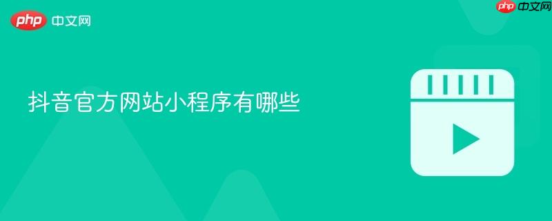 抖音官方网站小程序有哪些