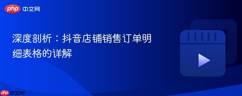 深度剖析：抖音店铺销售订单明细表格的详解