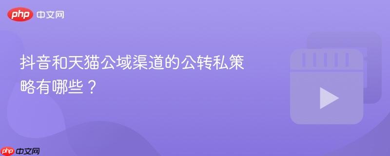 抖音和天猫公域渠道的公转私策略有哪些？