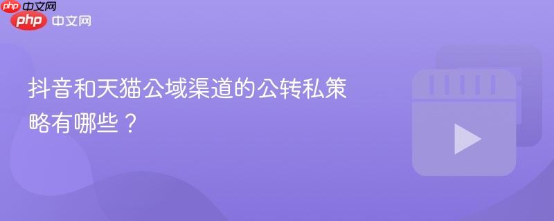 抖音和天猫公域渠道的公转私策略有哪些？