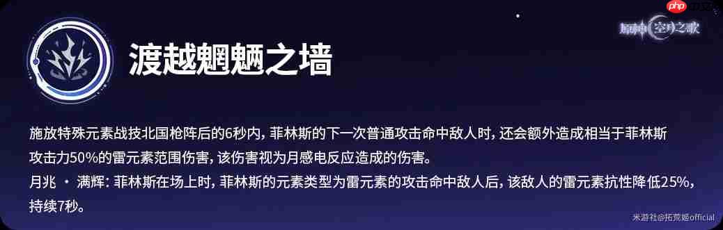 原神月之一版本月感电新战神菲林斯角色攻略