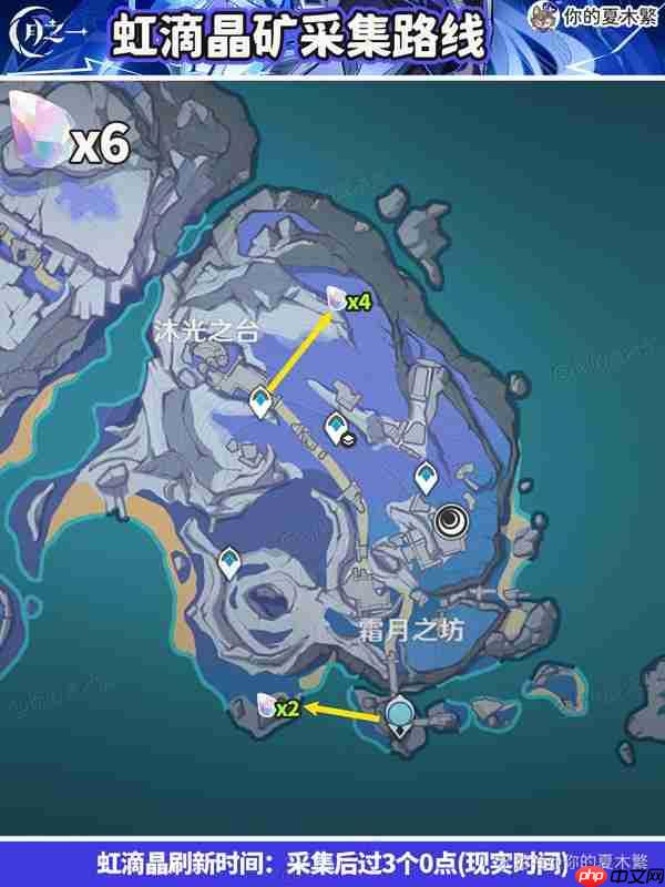 原神虹滴晶矿采集路线