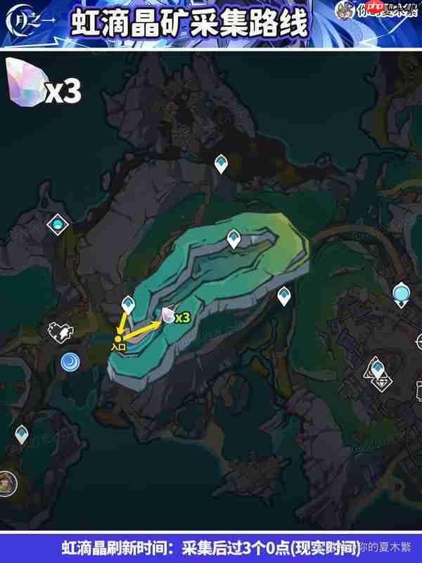 原神虹滴晶矿采集路线
