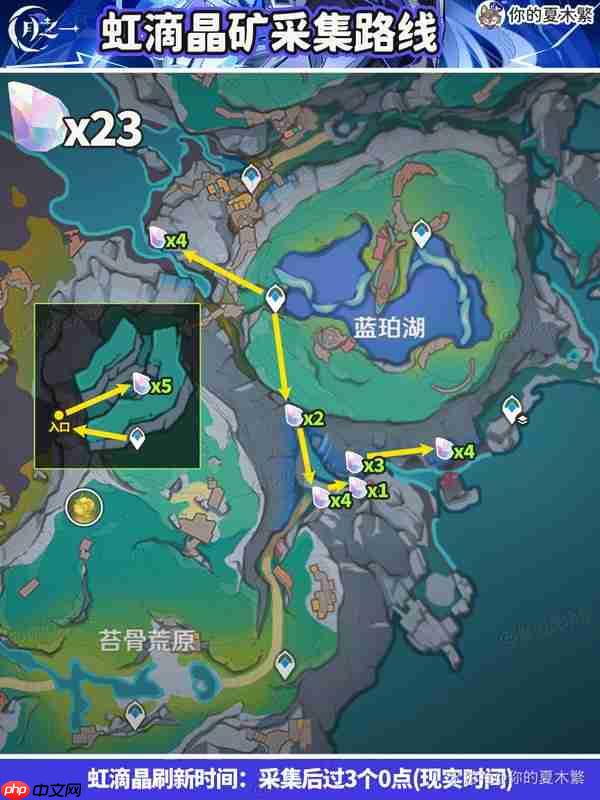 原神虹滴晶矿采集路线