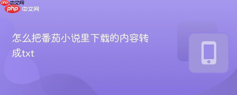 怎么把番茄小说里下载的内容转成txt