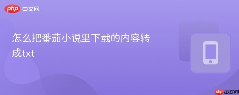 怎么把番茄小说里下载的内容转成txt