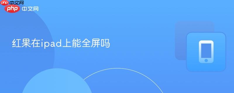 红果在ipad上能全屏吗