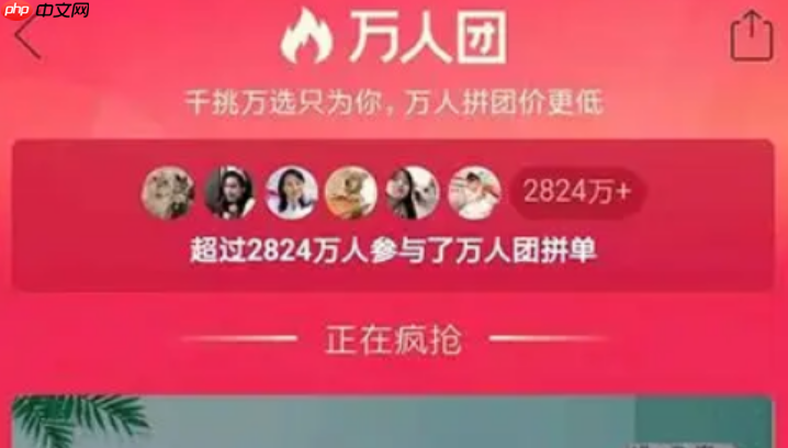 拼多多万人团在不分享的情况下能成功吗？万人团拼单需要多少人参与？