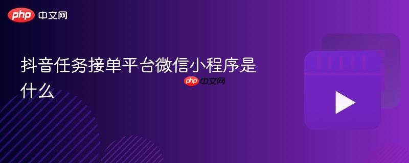 抖音任务接单平台微信小程序是什么