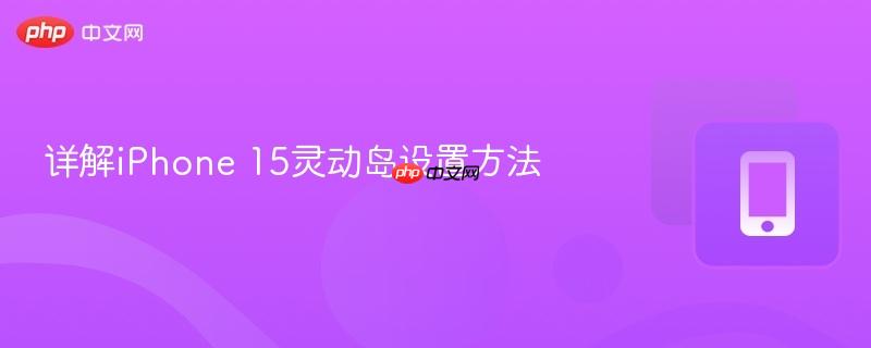 详解iPhone 15灵动岛设置方法