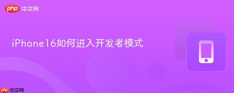 iPhone16如何进入开发者模式 iPhone16如何进入开发者模式