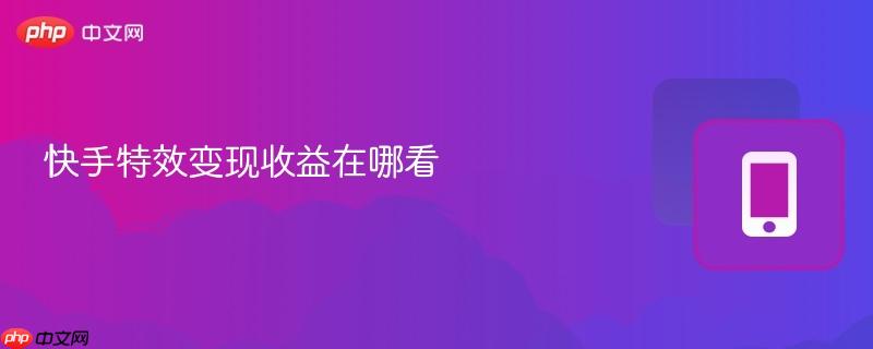 快手特效变现收益在哪看