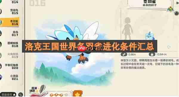 洛克王国世界冬羽雀进化条件汇总