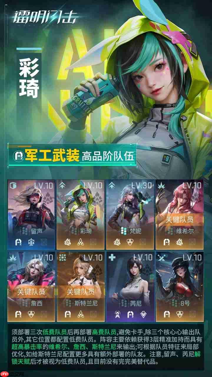 镭明闪击SSR队员「彩琦」武器及阵容推荐