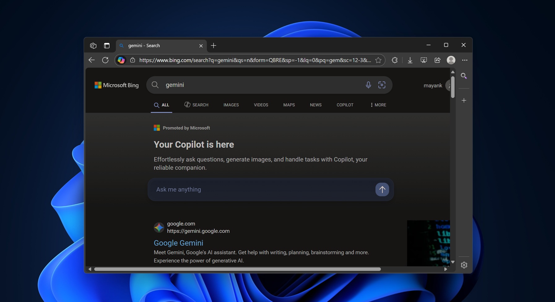Microsoft Bing ' s Sneaky AD tidak mahu anda menggunakan saingan copilot ' s seperti chatgpt, gemini, claude