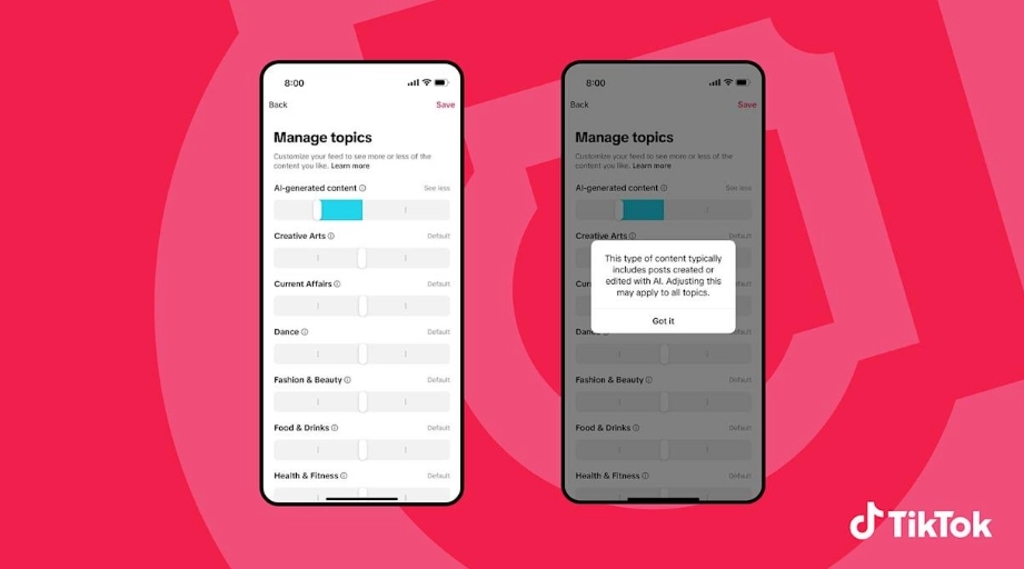 TikTok 将开放用户设置，减少短视频信息流中的 AI 内容 - php中文网