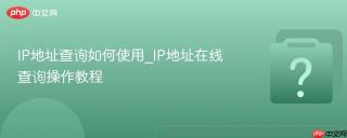 IP地址查询如何使用_IP地址在线查询操作教程
