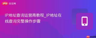 IP地址查询运营商教程_IP地址在线查询完整操作步骤