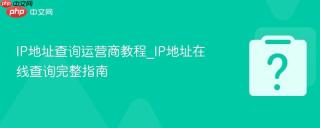IP地址查询运营商教程_IP地址在线查询完整指南