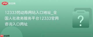 12333劳动局网站入口地址_全国人社政务服务平台12333官网咨询入口网址