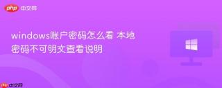 windows账户密码怎么看 本地密码不可明文查看说明