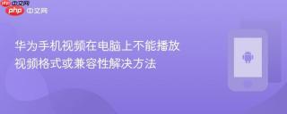 华为手机视频在电脑上不能播放 视频格式或兼容性解决方法